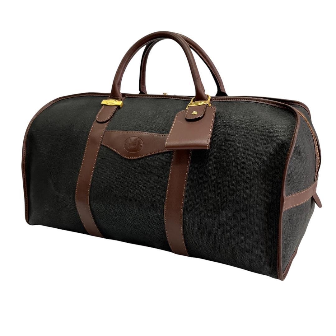 美品 ダンヒル ボストンバッグ ブラウン ゴールド金具 大容量 旅行バッグ