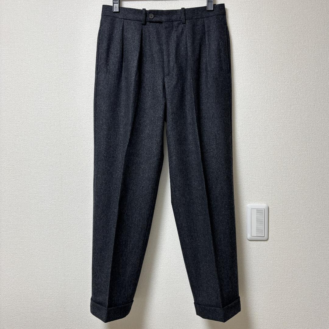 BERNARD ZINS BAC J フランネル パンツ チャコール 38