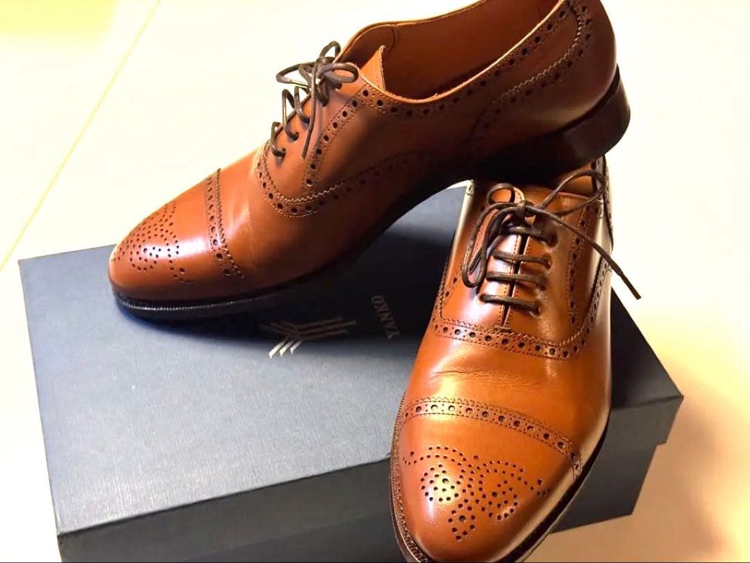 【新品未使用】YANKO ブラウン ウィングチップ シューズ