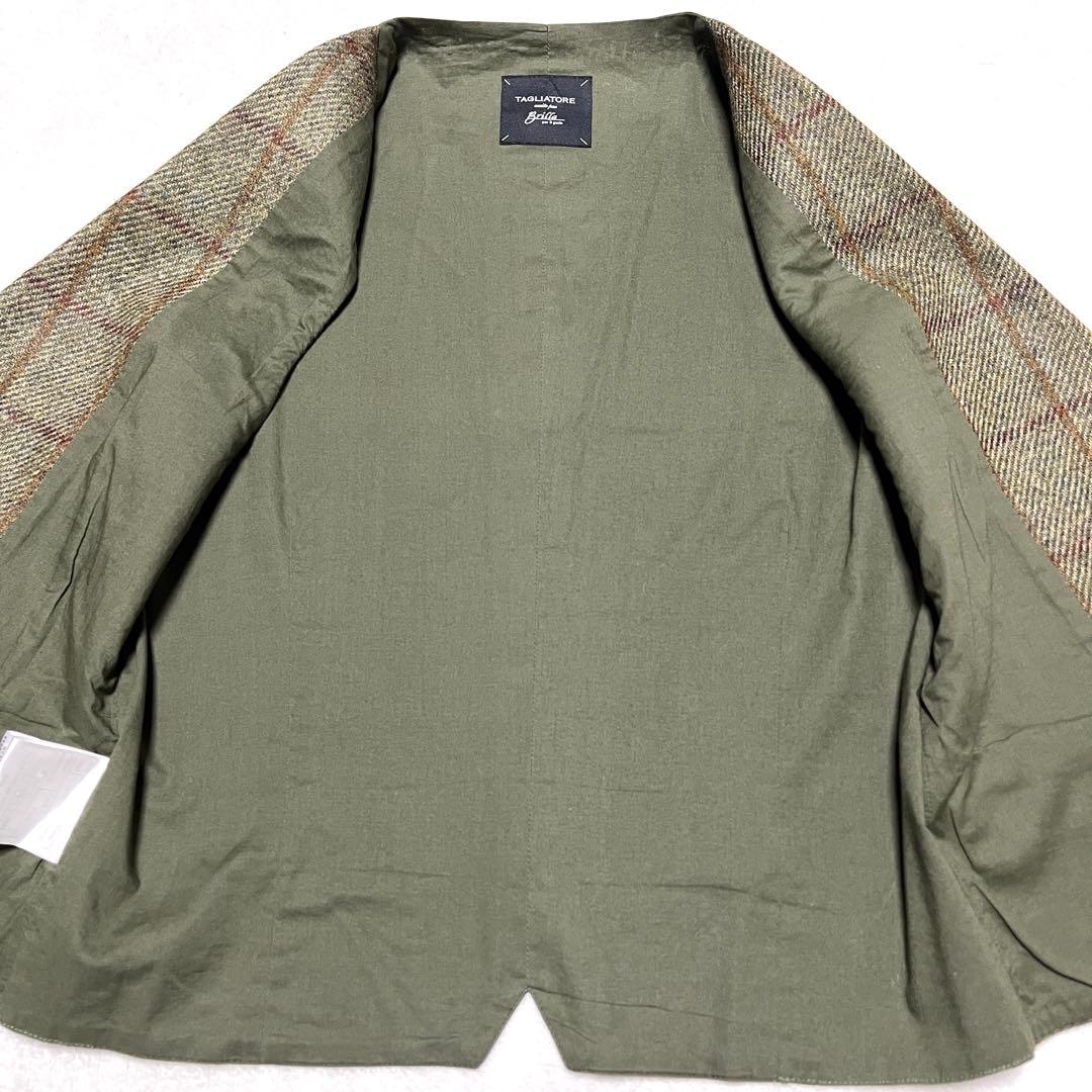 ★TAGLIATORE BRILLA別注★ウールチェックジレ　ベスト★46R★