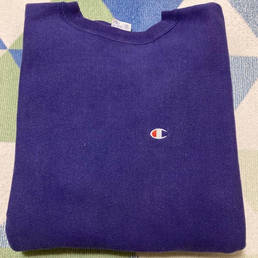 90s Championパープル リバースウィーブ刺繍タグ Lサイズ メキシコ製