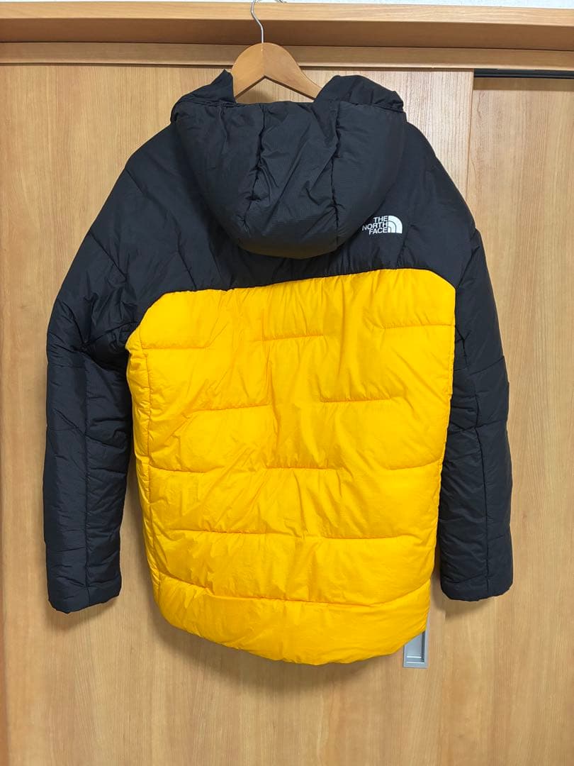THE NORTH FACE フード付きダウンジャケット 黒/黄色