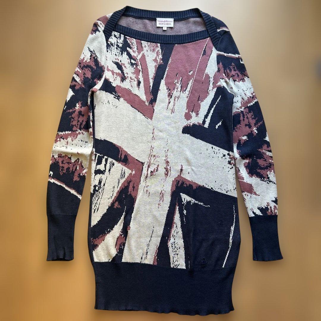 ☆VivienneWestwoodユニオンジャックニットワンピ/サイズ2★