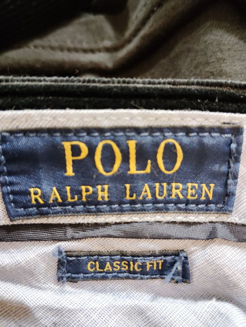 Polo ブラック コーデュロイ スラックス　ラルフローレン　極太 太い