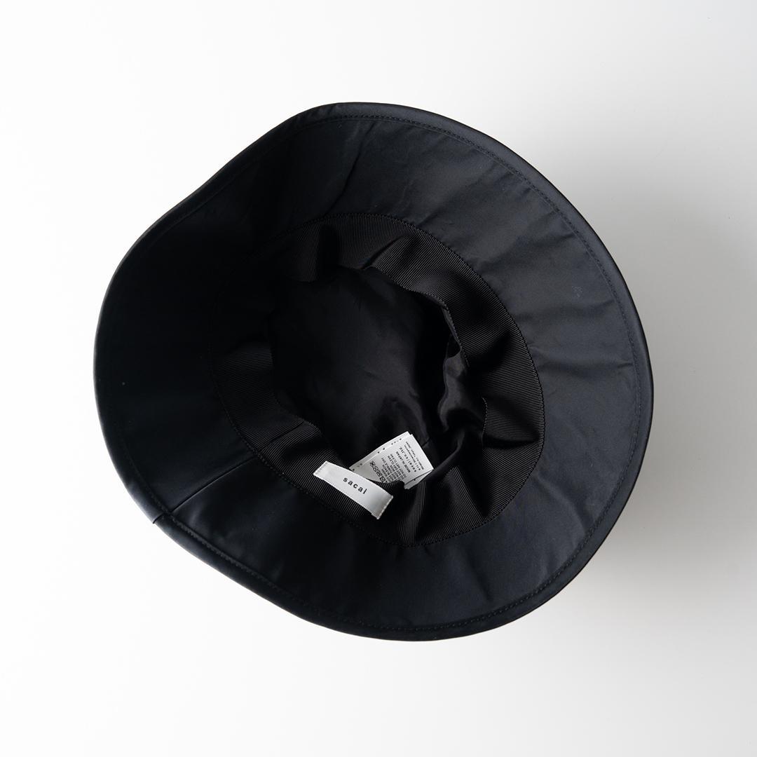sacai サカイ ダブルブリム バケットハット 黒 ブラック ナイロン