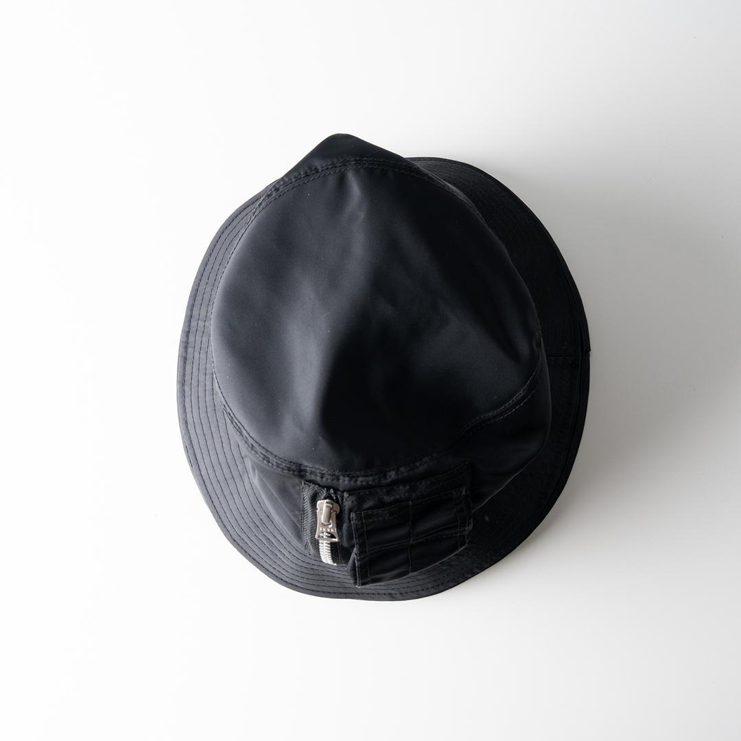 sacai サカイ ダブルブリム バケットハット 黒 ブラック ナイロン