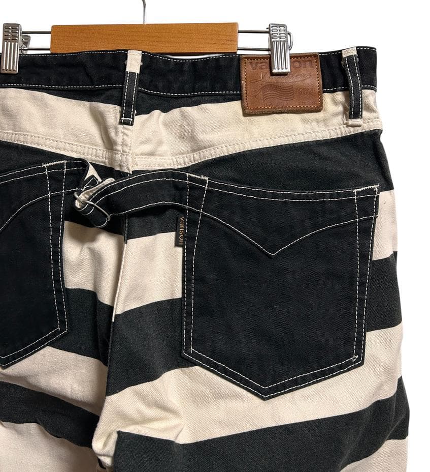 専用☆VANSON バンソン 404 囚人 ボーダー ワークパンツ W36 黒