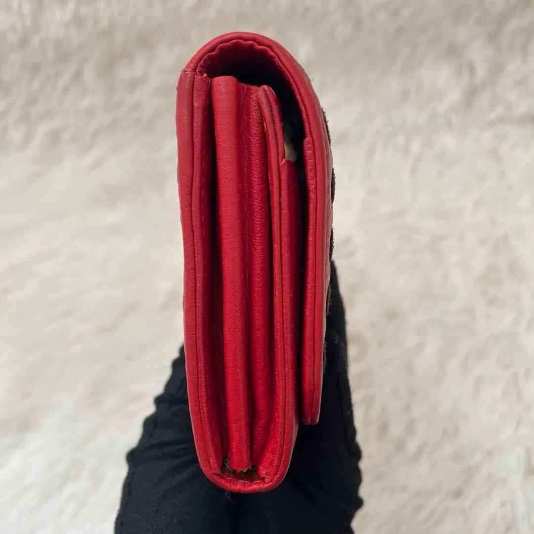 Vivienne Westwood 赤 パンチングレザー 本革 長財布