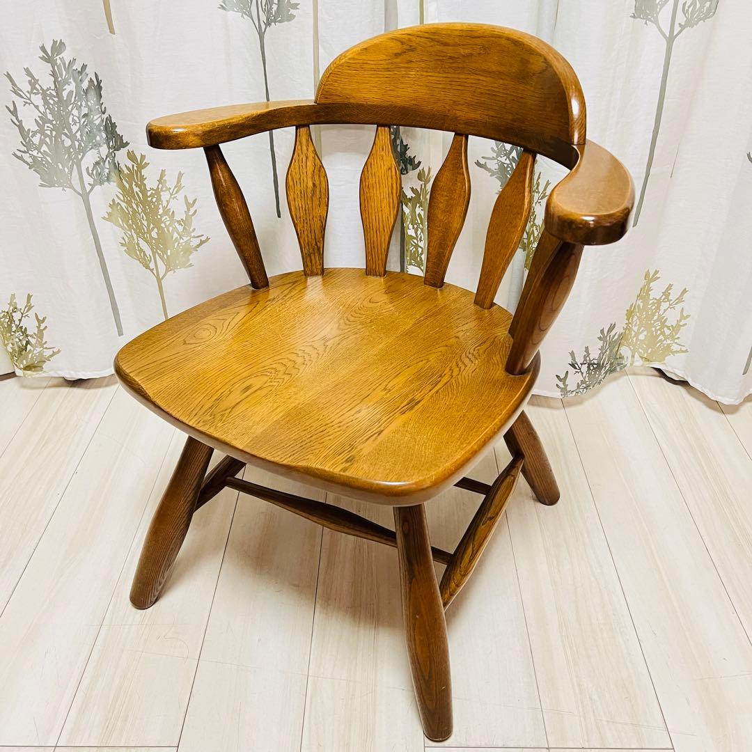 WINDS 太平 飛騨家具 ウィンザーチェア 回転椅子 ナラ材　D