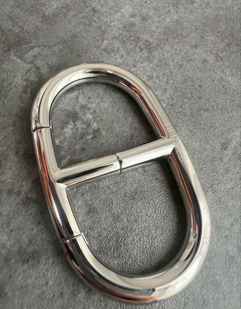 HERMES シェーヌダンクル カラビナ キーリング キーホルダー シルバー