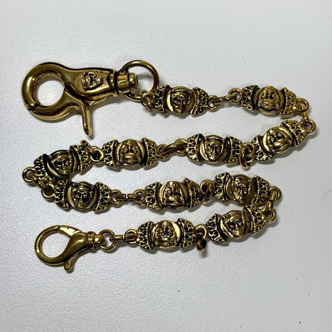 ヴェルサーチェ ウォレット チェーン ゴールド ドクロ ヴィンテージ 金