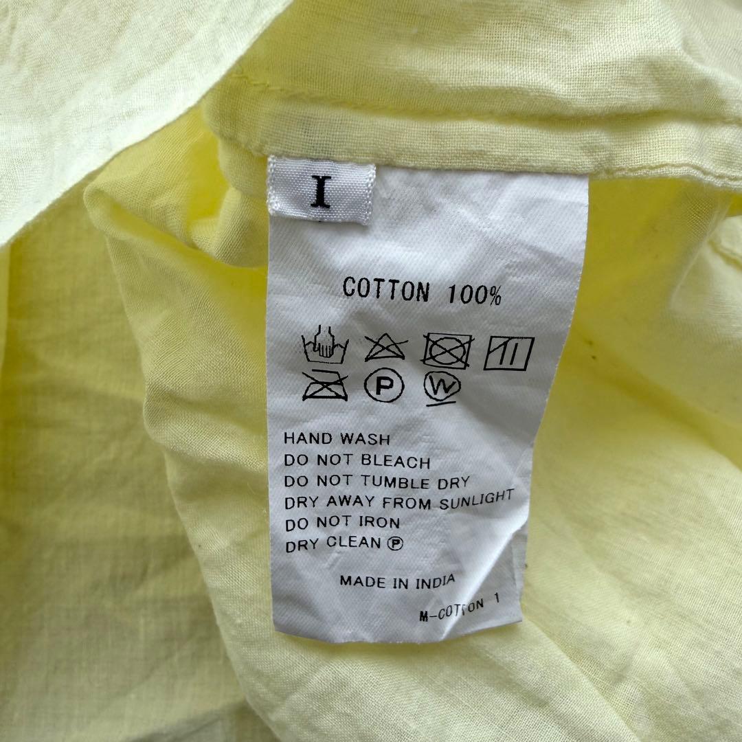 メゾンドソイル ピンタック チュニック ブラウス レモンイエロー インド綿