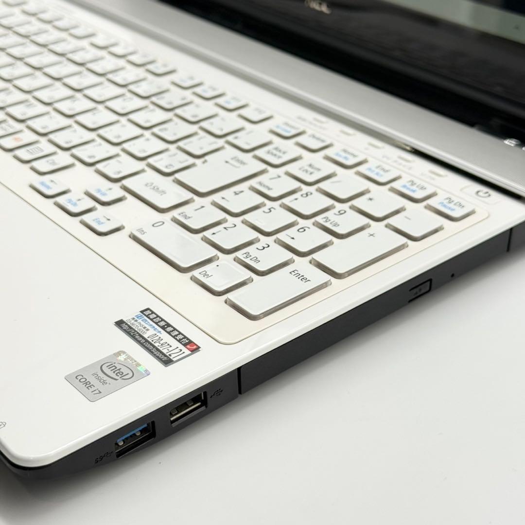 美品 NEC ノートPC i7 新品SSD Blu-ray Office2024