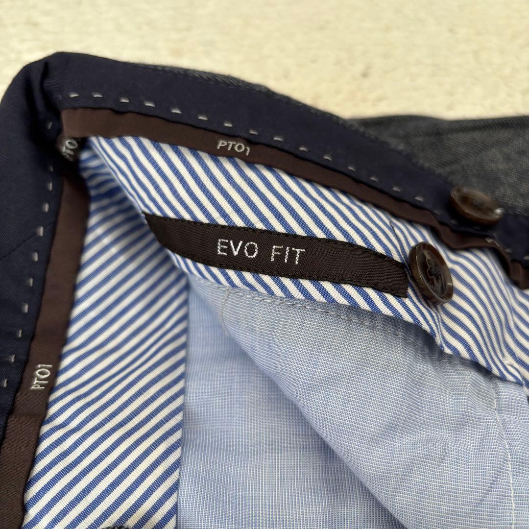 PT01 デニム調 スラックス 46 EVO FIT ストレッチ　ルーマニア製