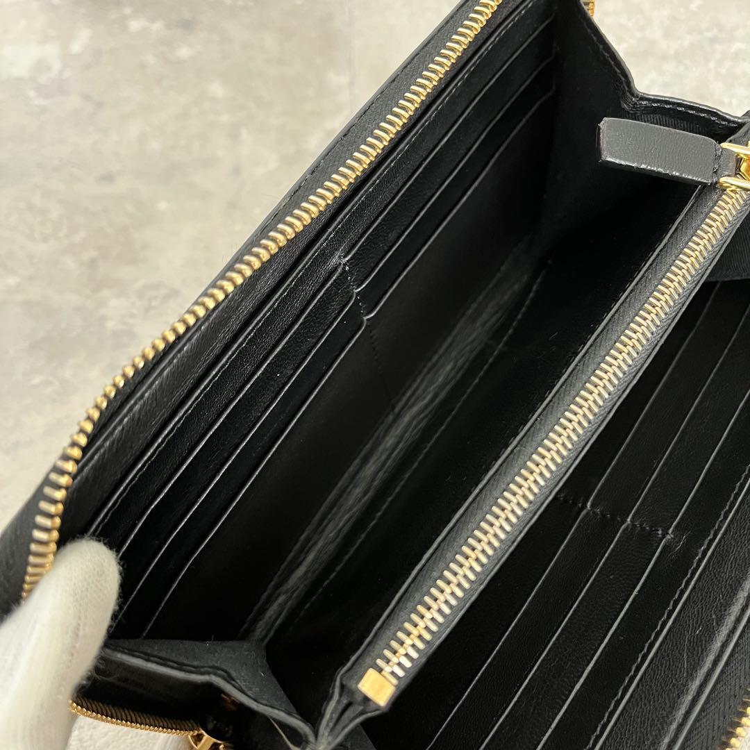 極美品✨MARNI ラウンドファスナー ロゴ サフィアーノレザー ピンクベージュ