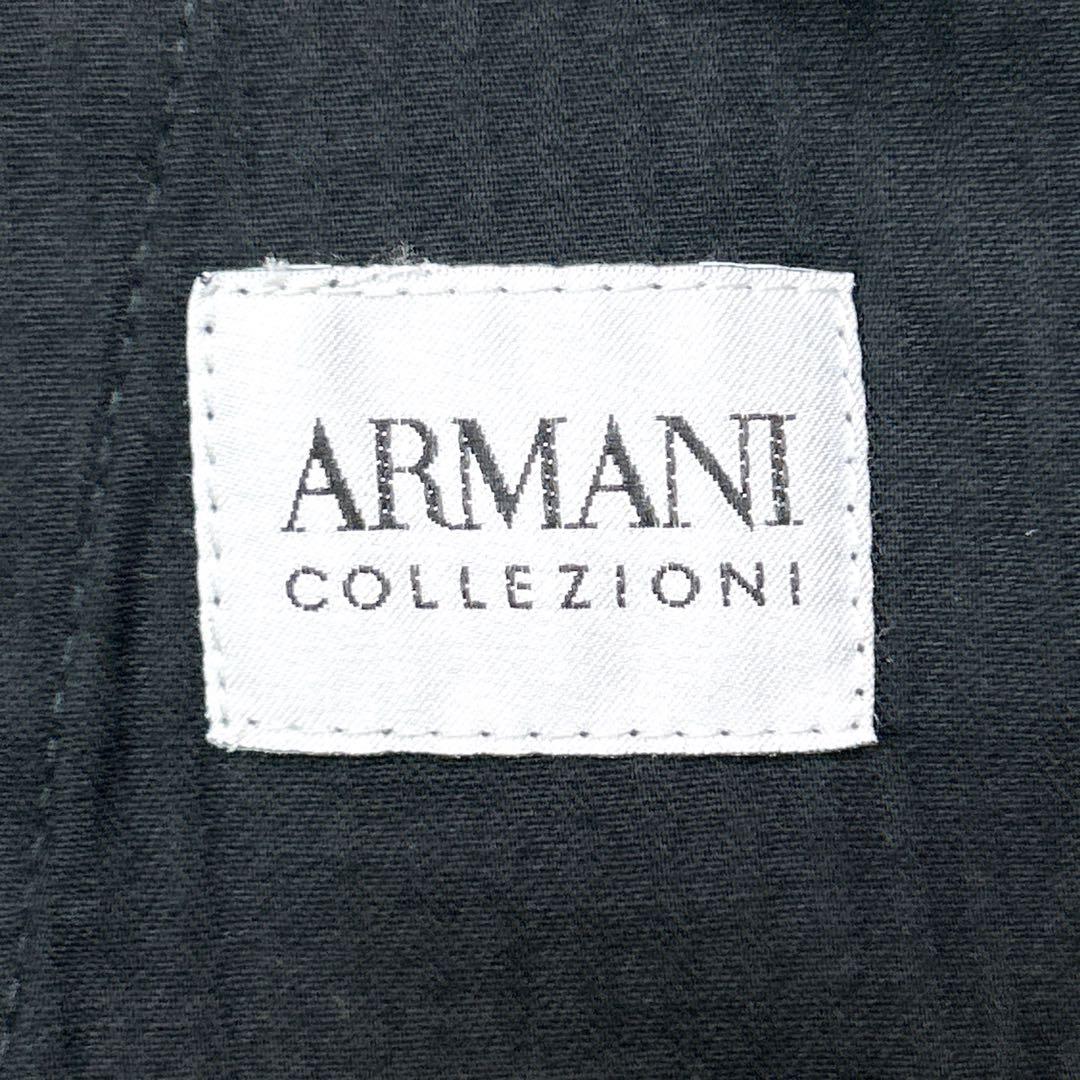 美品 アルマーニコレツォーニ ワイド スラックス 48 ダークグレー 光沢あり