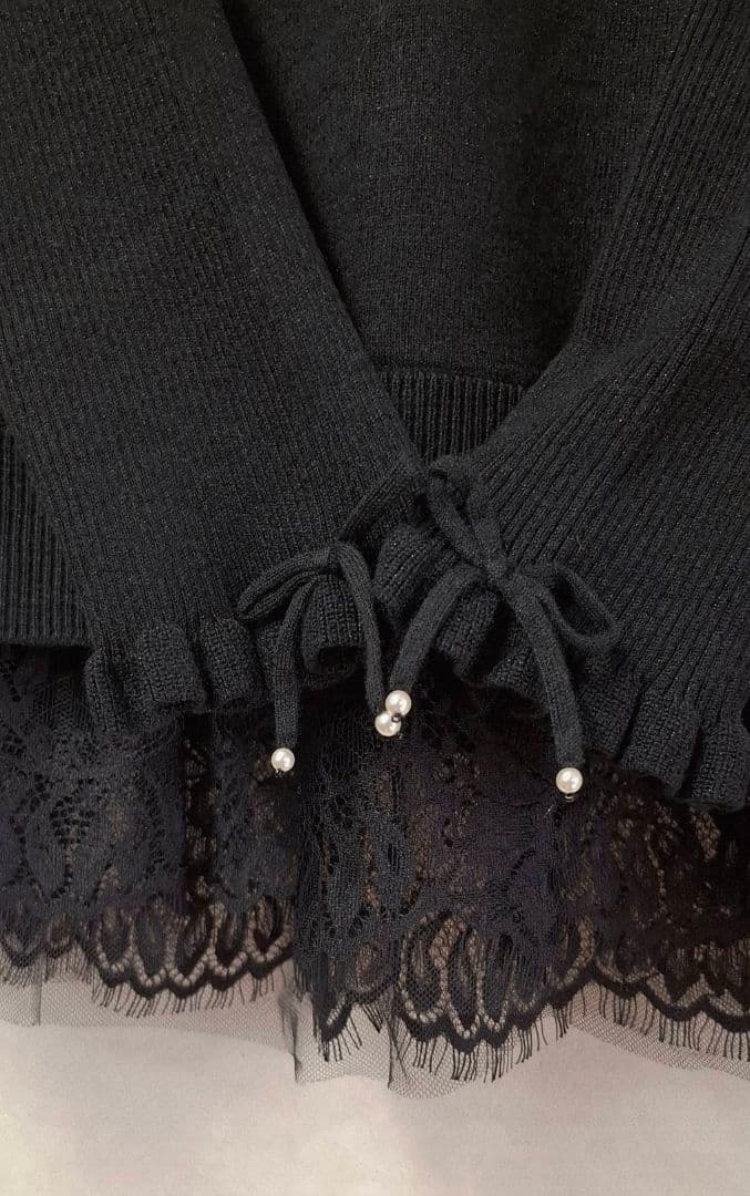 【新品タグ付】スーパービューティー ニット Aライン チュニック 黒 42 L