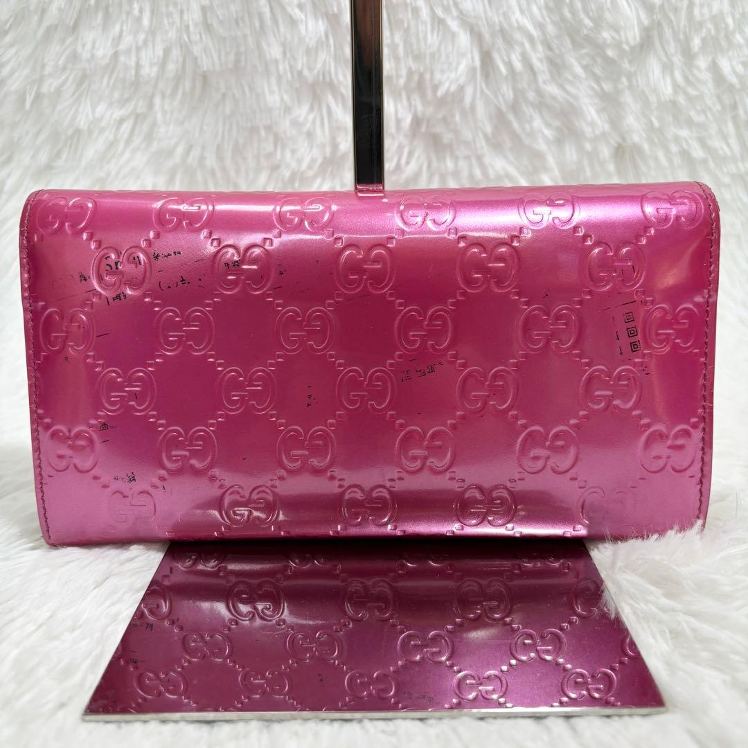 ✨美品✨ グッチ シマ インターロッキング ラブリーハート 長財布 エナメル