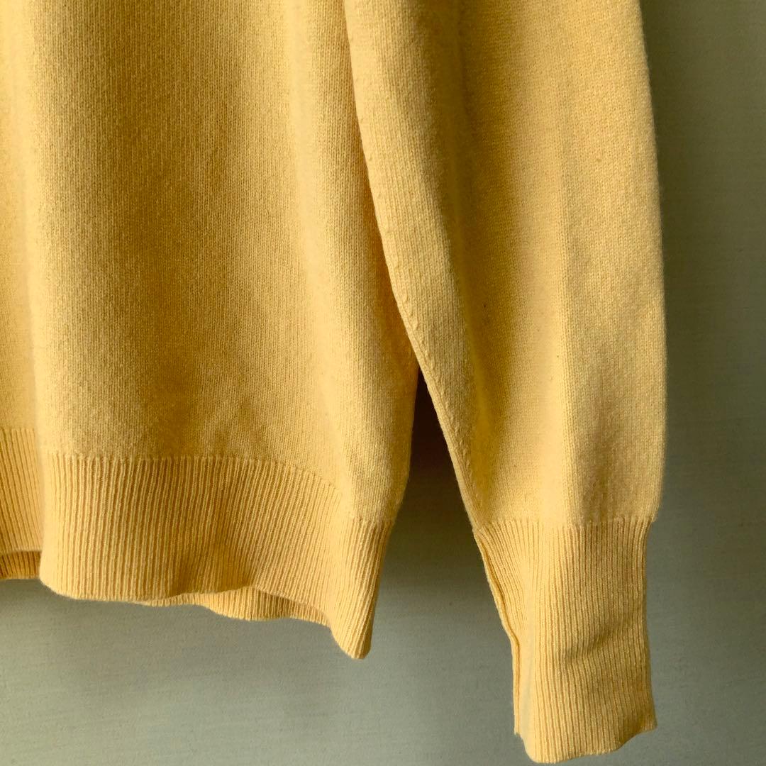 Ballantyneバランタイン カシミヤVネックニット 40 英国製 イエロー