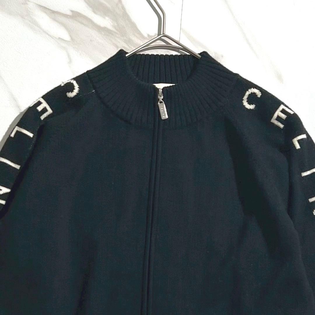 美品✨CELINE セリーヌトリオンフ ロゴ　ジップアップニット ジャケット