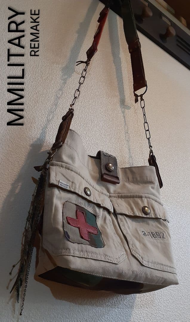 ミリタリーリメイク ★★★JUNK VINTAGE 肩掛けトート&ミニショルダー