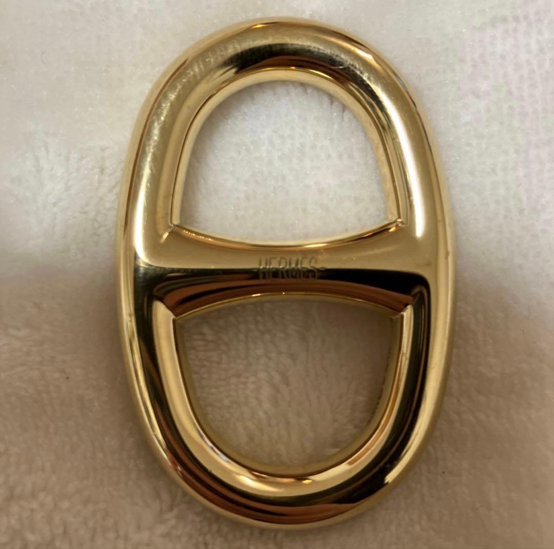 HERMES エルメス シェーヌダンクル スカーフリング ゴールド