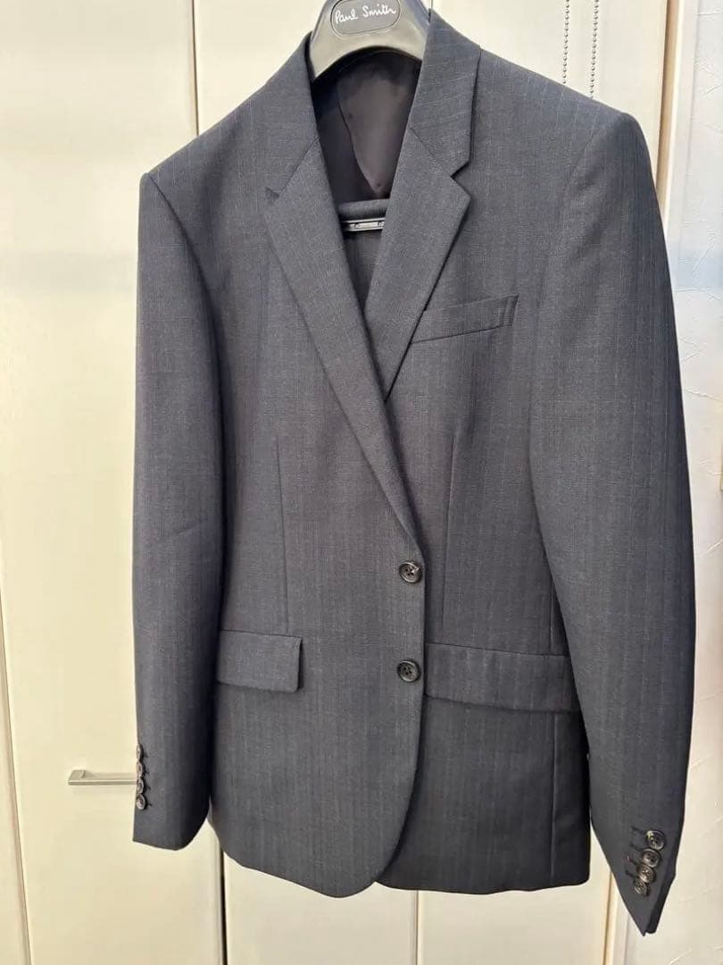 【美品】ポールスミス 2Bスーツ グレーストライプ REDA 日本製 Mサイズ