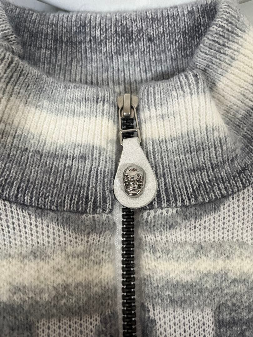 定価5.2万 MARK&LONA 防風 ニットブルゾン 38 スカル 蓄熱