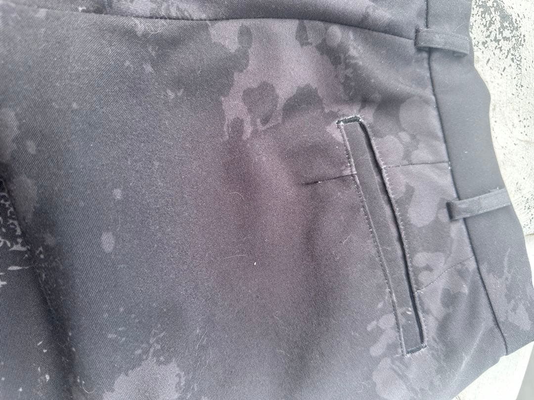 ブラックコムデギャルソン スプラッターパターン 黒 チノパン