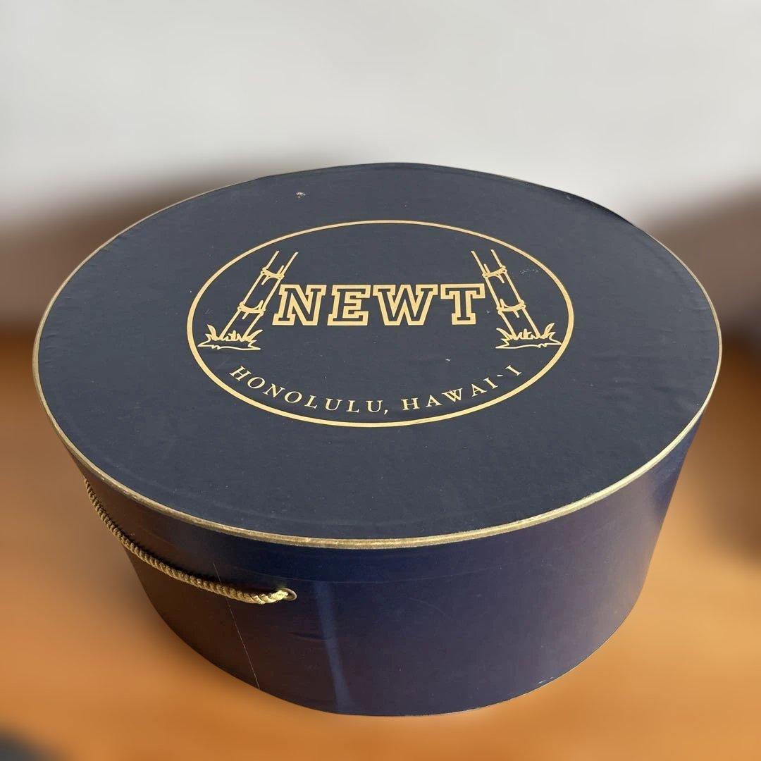 NEWT ベージュ パナマ帽　ブラックリボン