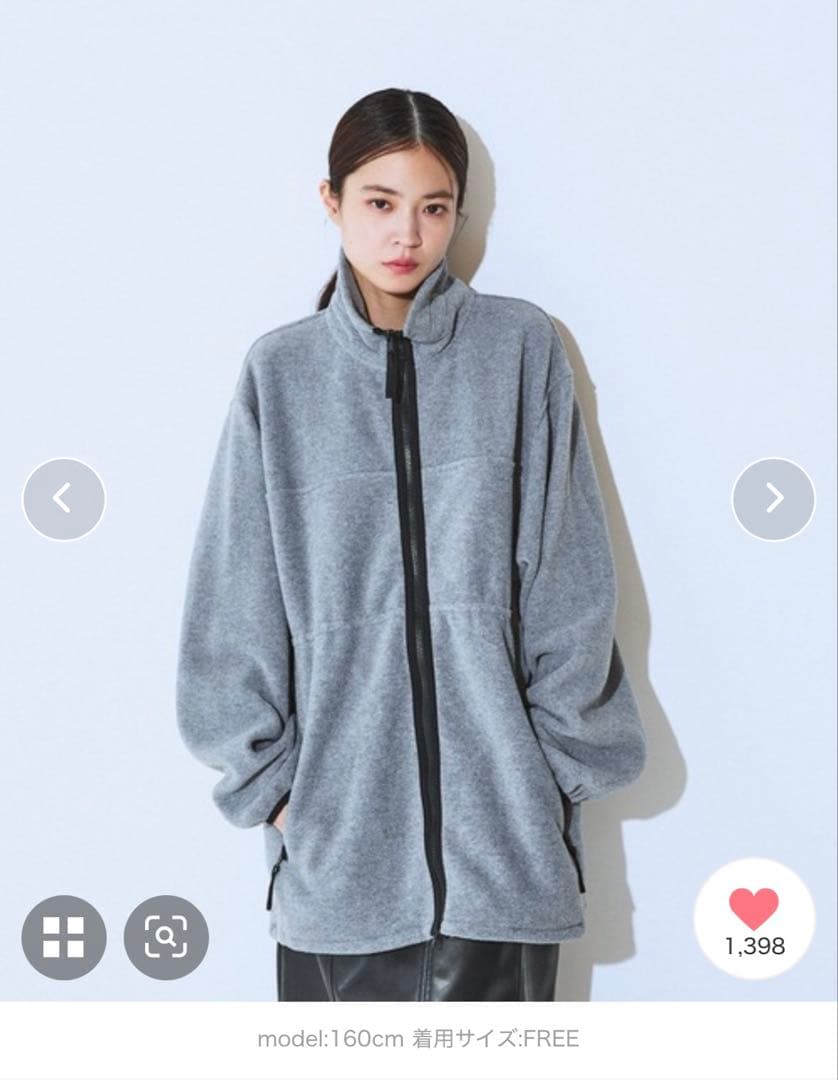 完売品⭐︎ジーナシス　フリースZIPチュニック