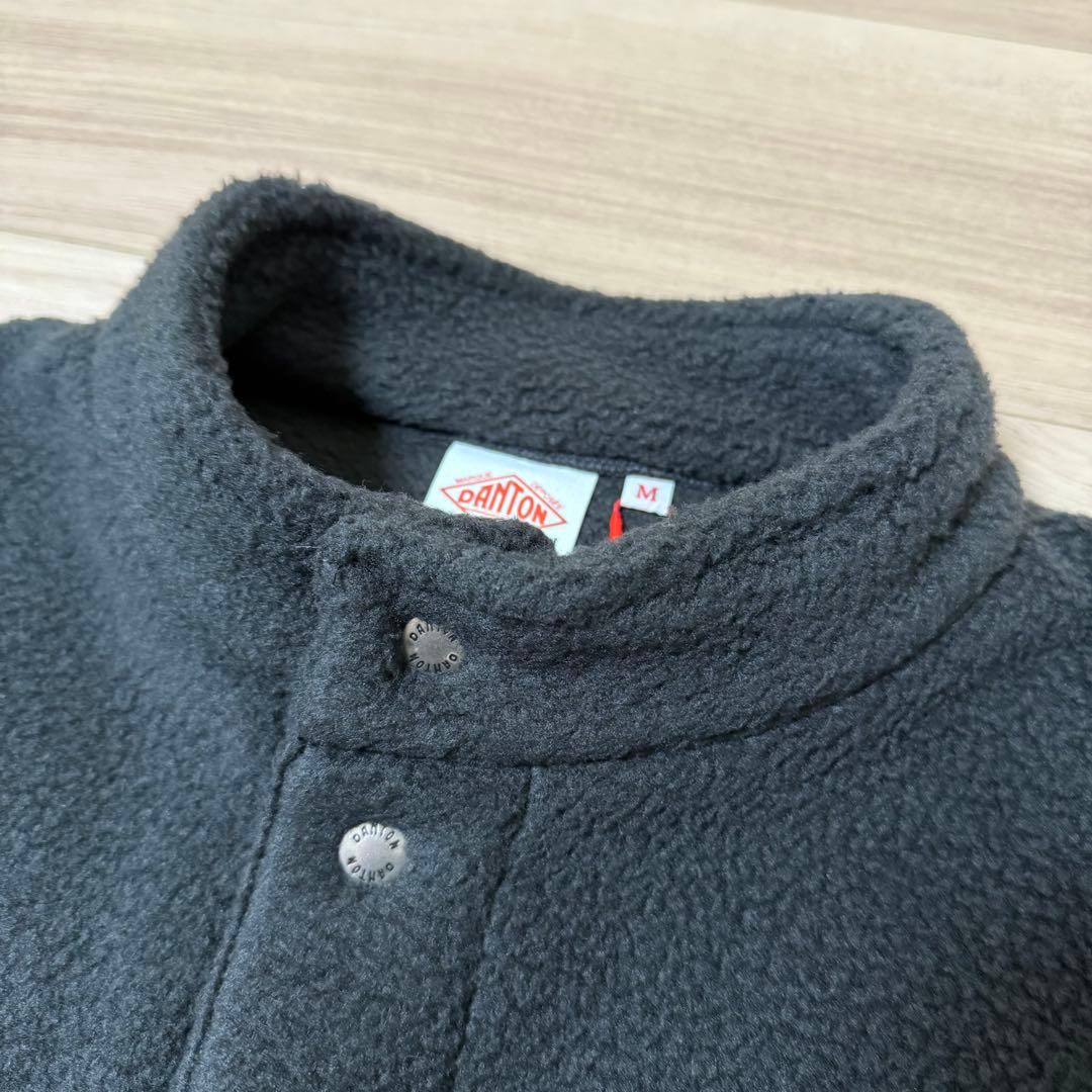 新品 DANTON ダブルフェイス ボア スタンドカラー ベスト ブラック M