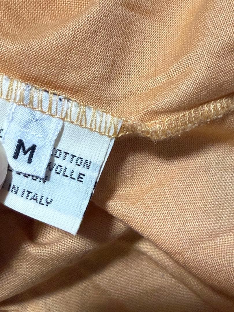 HERMES エルメス マルジェラ 馬車 ロゴ 刺繍 柄 Tシャツ M オレンジ