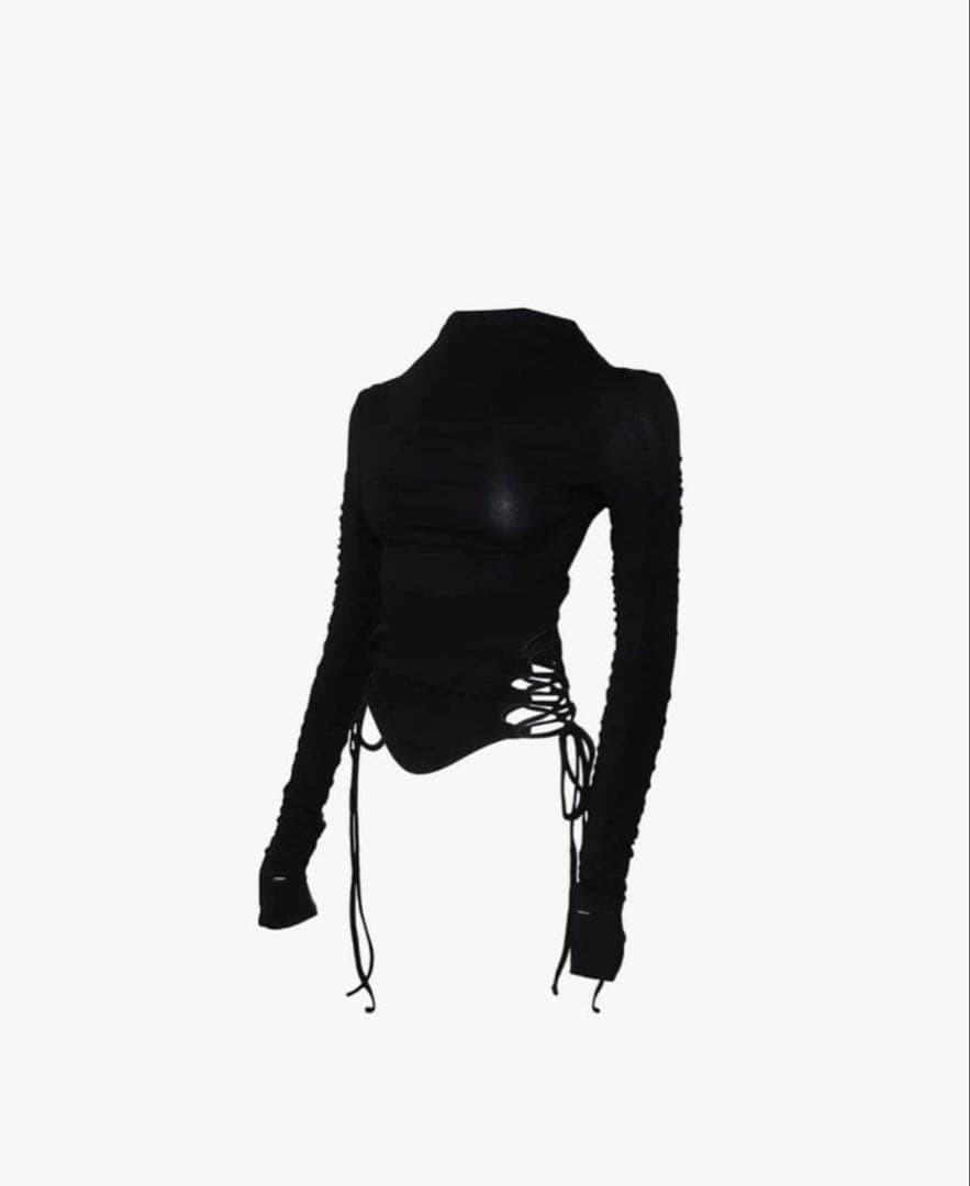 トップス theredthread S split hem lace up tops