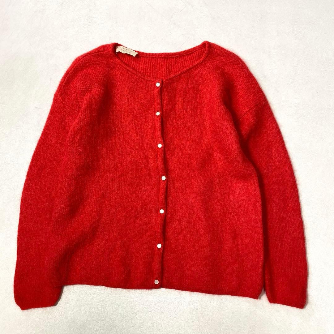 LA MAILLE SEZANE キッドモヘヤ ベビーアルパカ カーディガン 赤