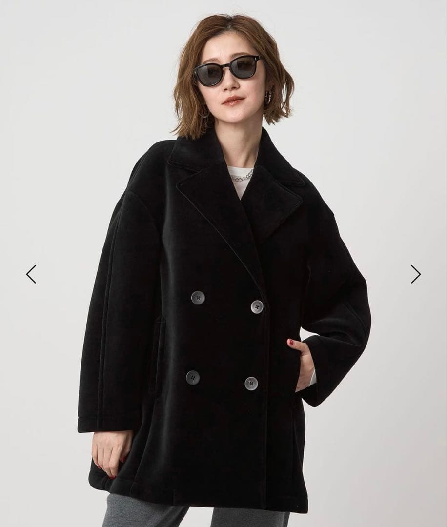 ★ばなな★新品タグ付き＜conte＞ベルベット ボンディング Pコート