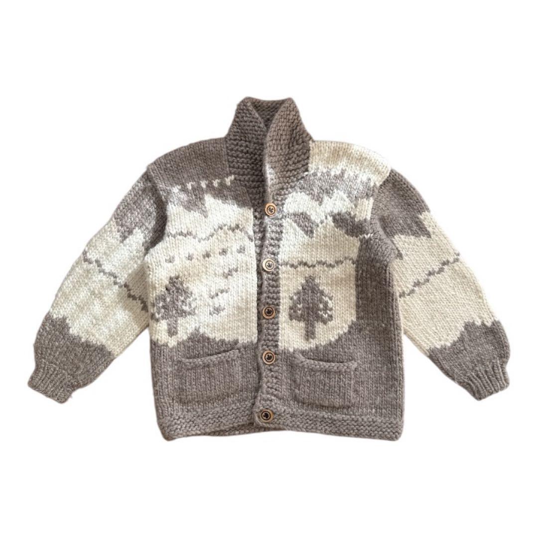 E4カウチンセーター　白くま　シロクマ　カーディガン