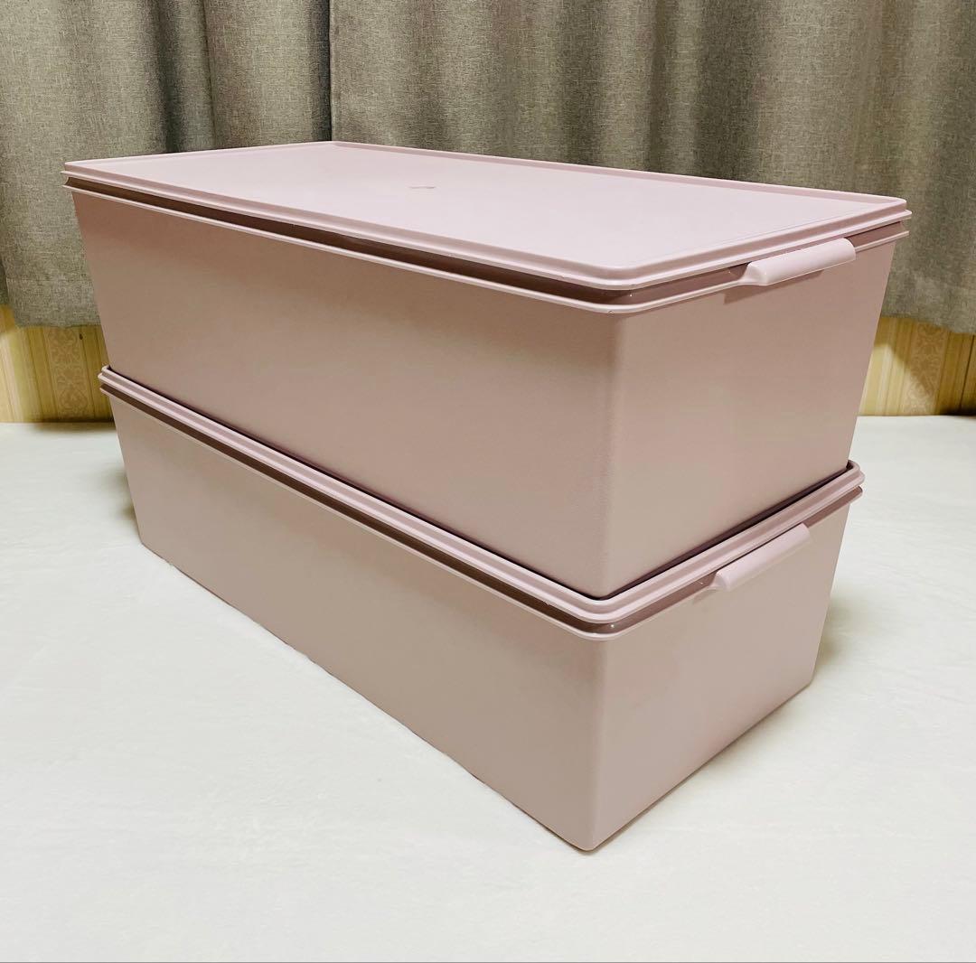 2個セット/タッパーウェア/ディープ/ロング/スーパーケース/ピンク/廃番