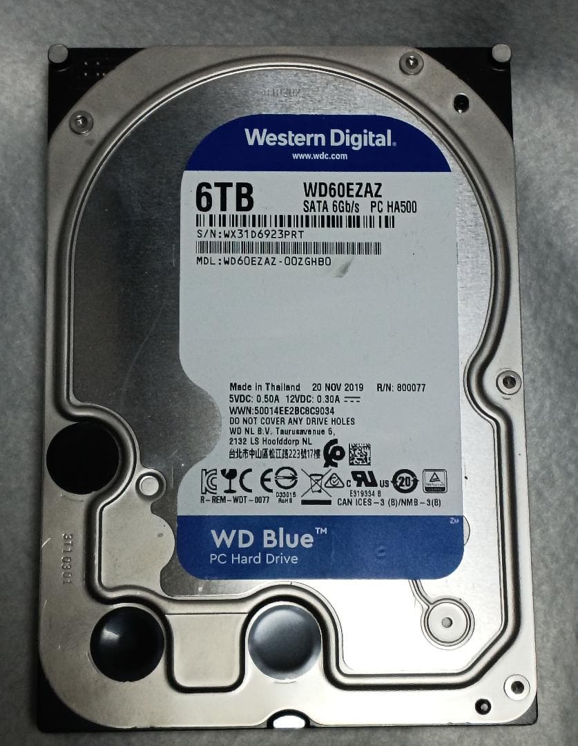 【送料無料】 Western Digital 6TB HDD WD60EZAZ