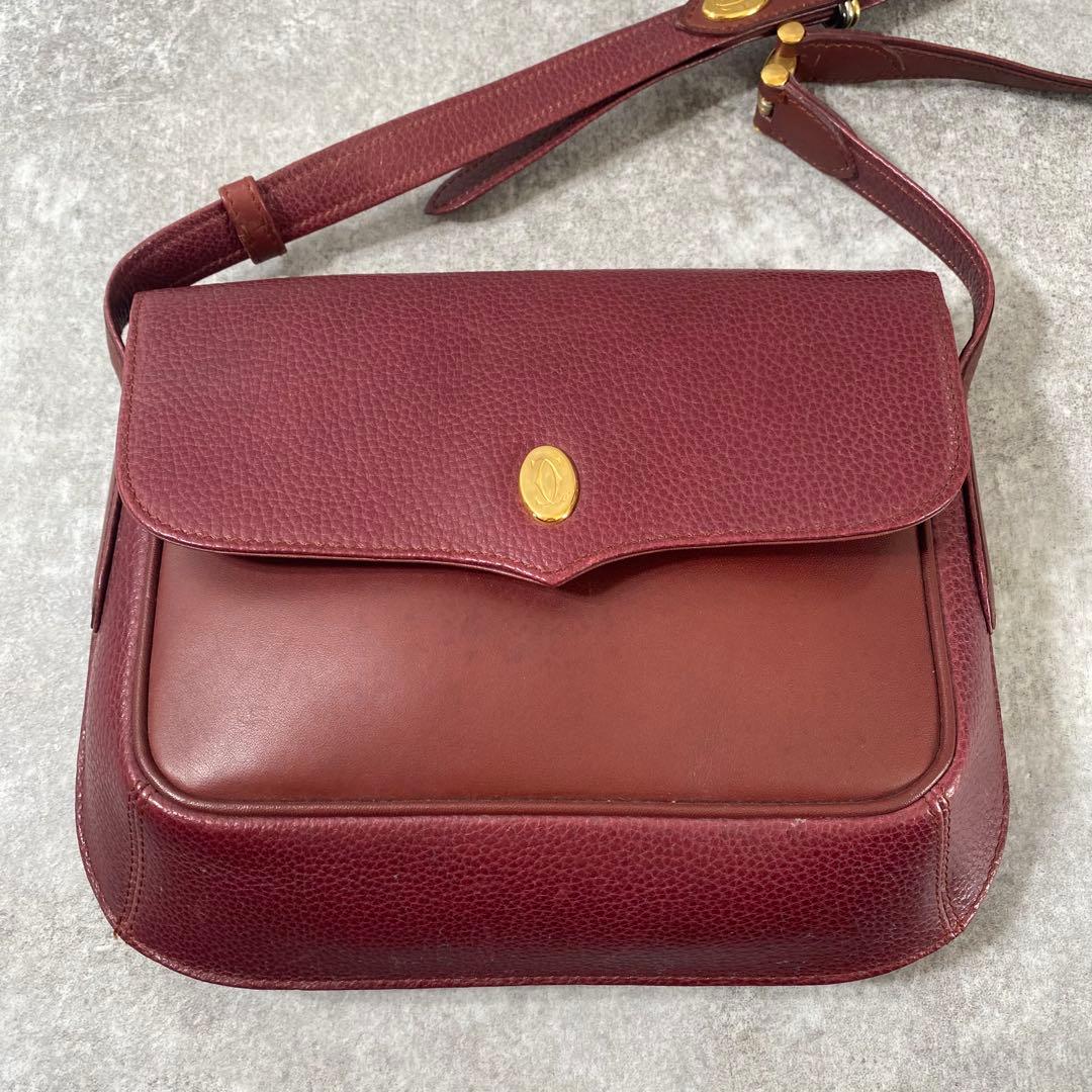 美品 カルティエ マストライン ポシェット　ショルダーバッグ 斜め掛け