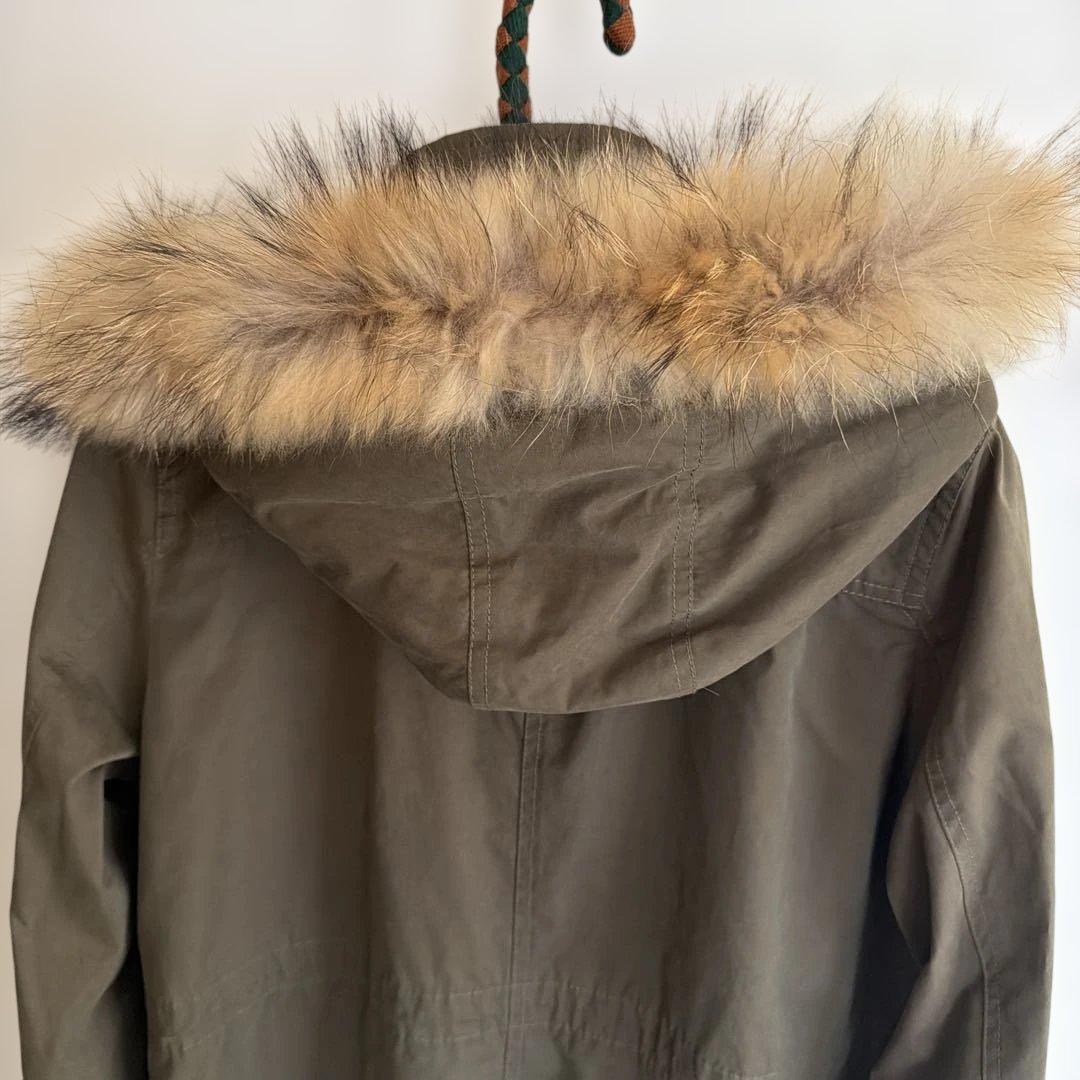 INDIVI ラクーンファー ミリタリーコート 4WAY モッズコート 40