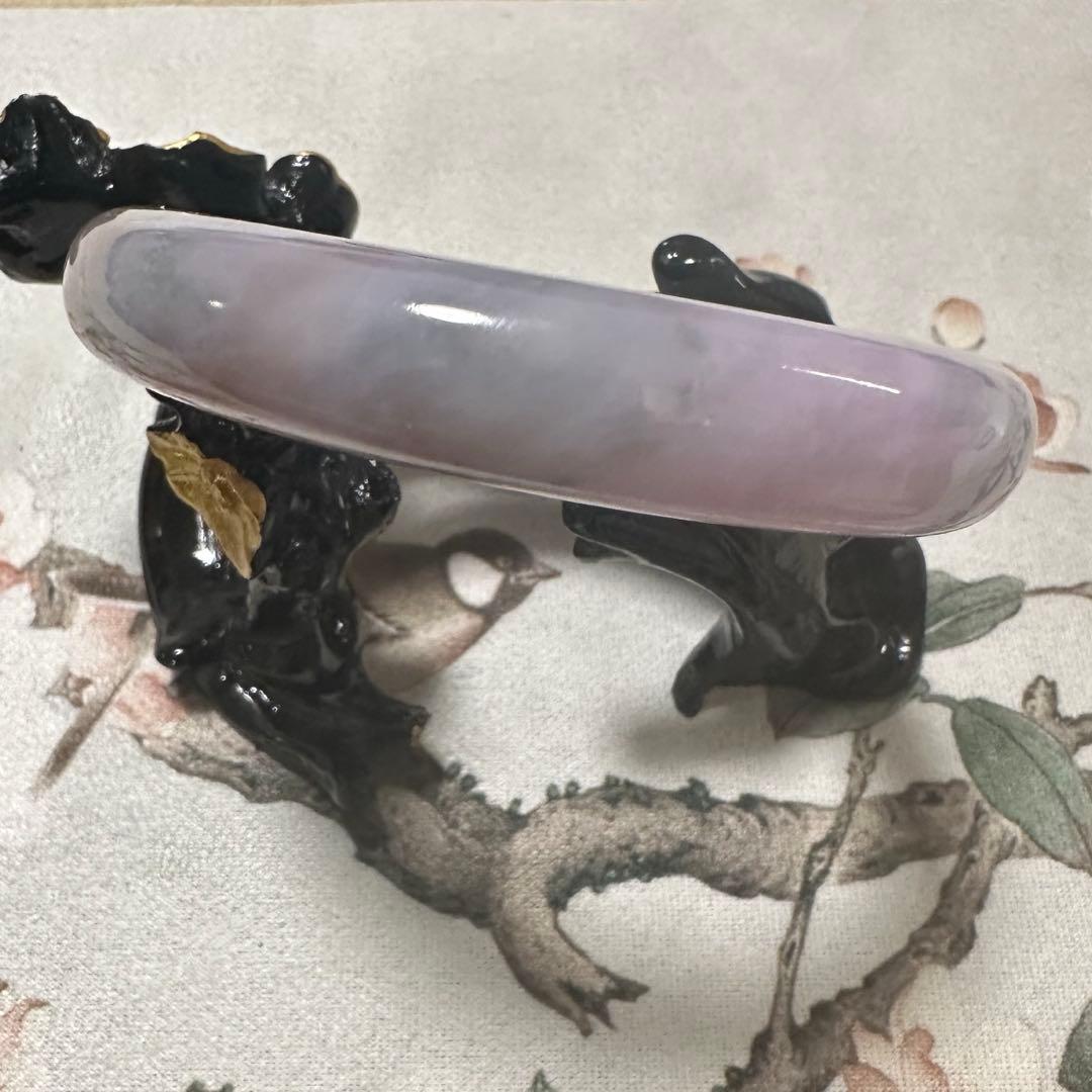 天然ミャンマー産翡翠（A貨）　深ラベンダー×淡グリーン 翡翠バングル