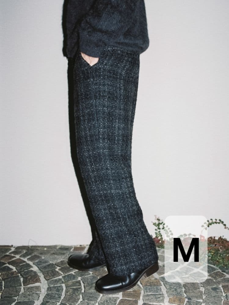 【LIDNM】 ALPACA SILK TWEED TROUSERS