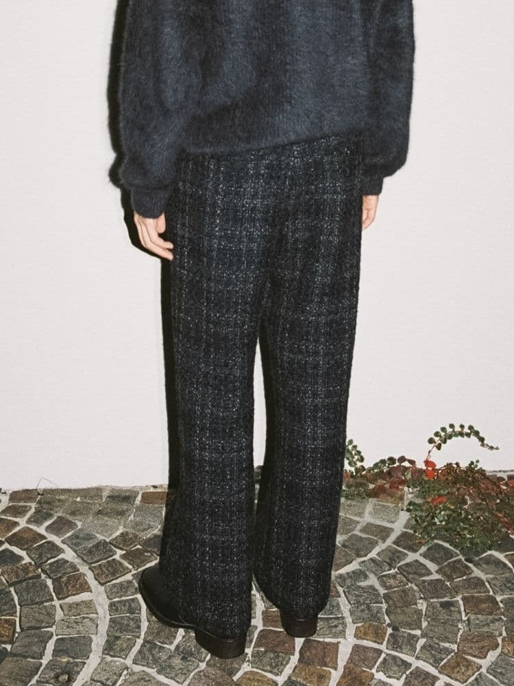 【LIDNM】 ALPACA SILK TWEED TROUSERS