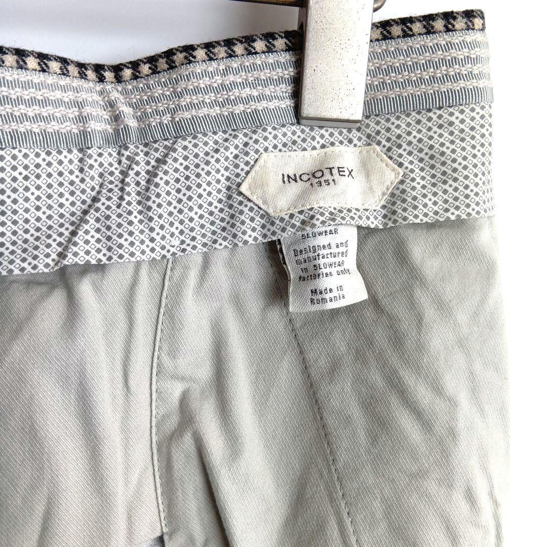 INCOTEX インコテックス スラックス グレーチェック 44 イタリア製