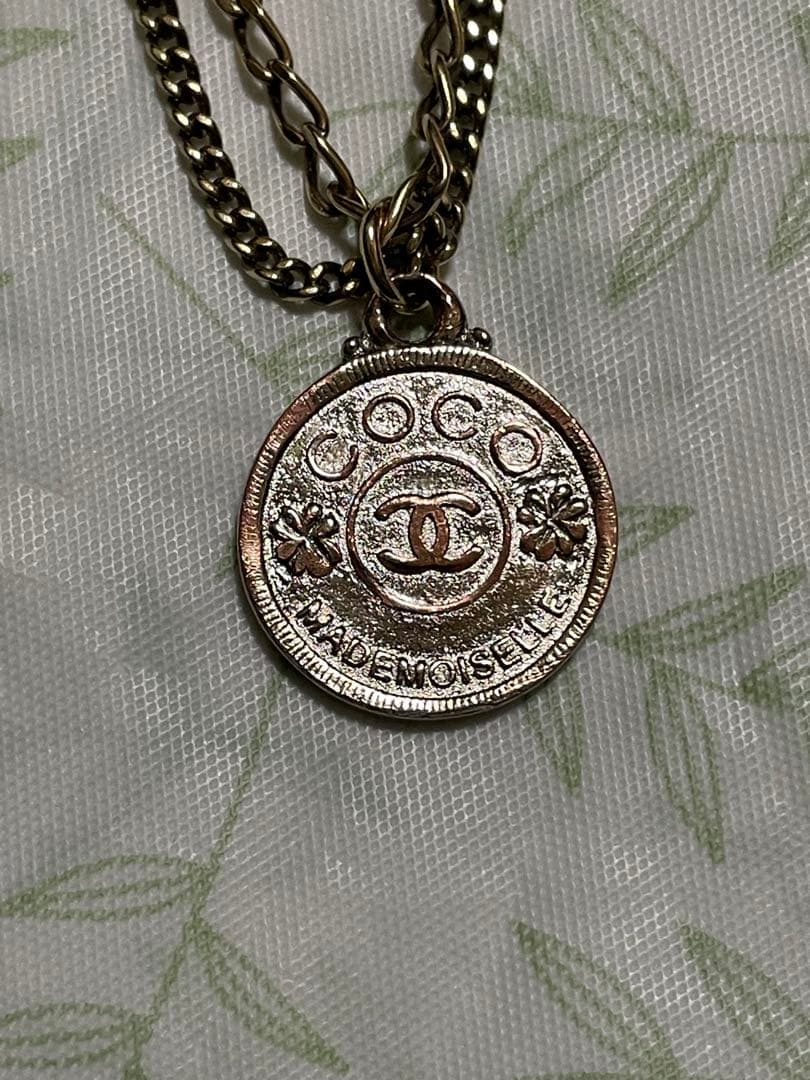 シャネル ネックレス 2連チェーン ココマーク  マドモアゼル