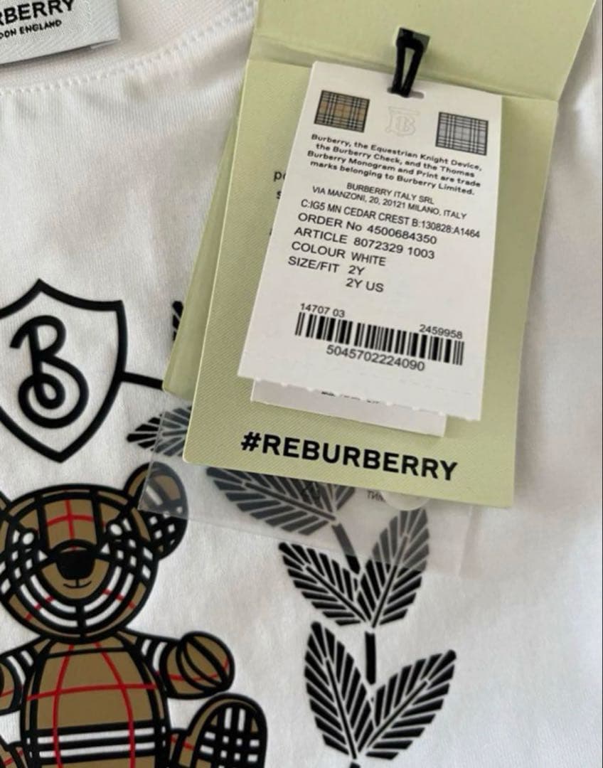 BURBERRY キッズ トーマスベア Tシャツ 2Y 92