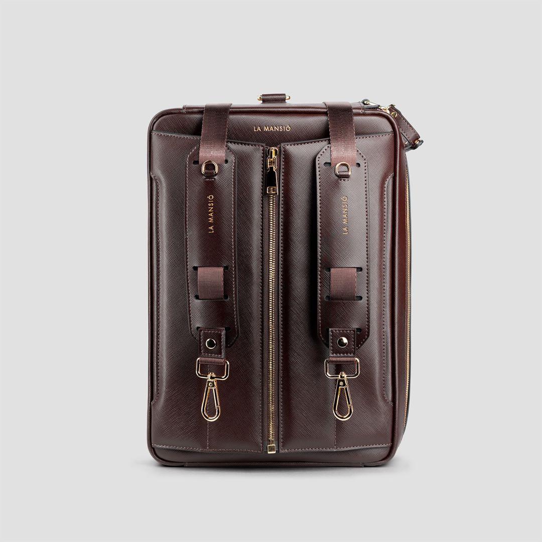 La Mansioダークブラウン ビジネスバッグ