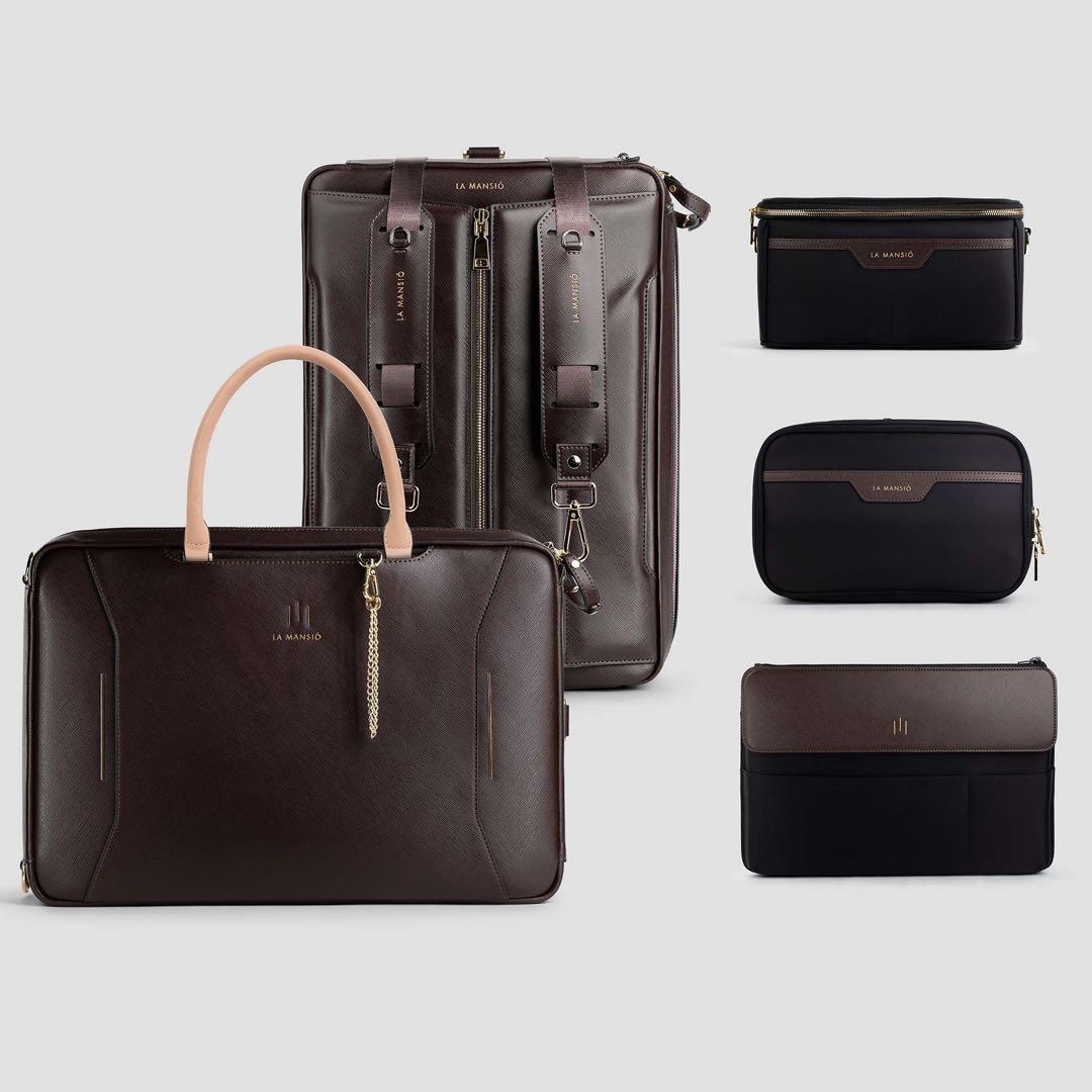 La Mansioダークブラウン ビジネスバッグ