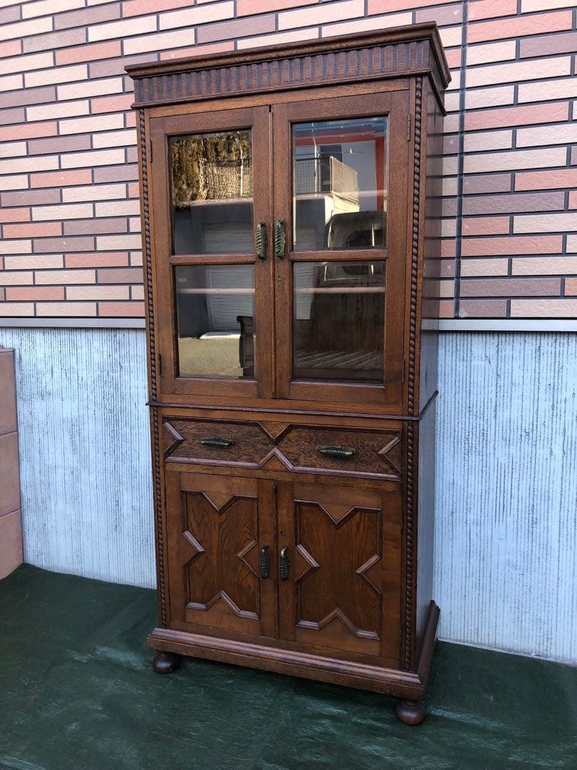 【キャビネット】神戸家具　小ぶりな洋家具　収納棚　和製ヴィンテージ　アンティーク